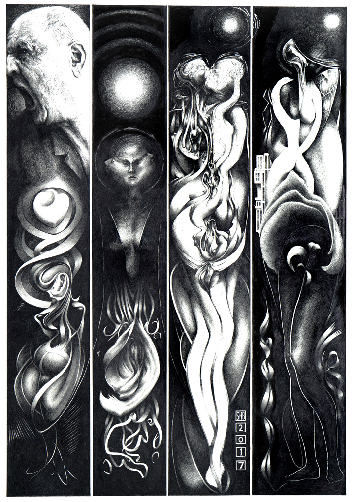 Foibles right hand section (2017)47x65.5 cm ink on paper