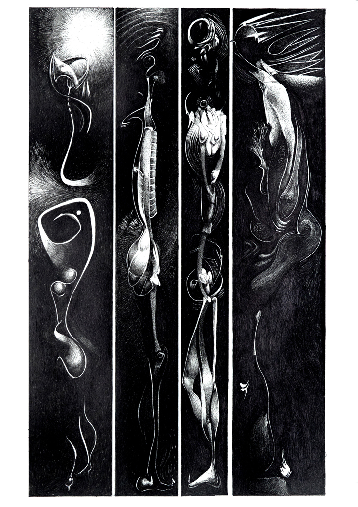 Lit Four 2 (2015) 22x36 cm ink on paper